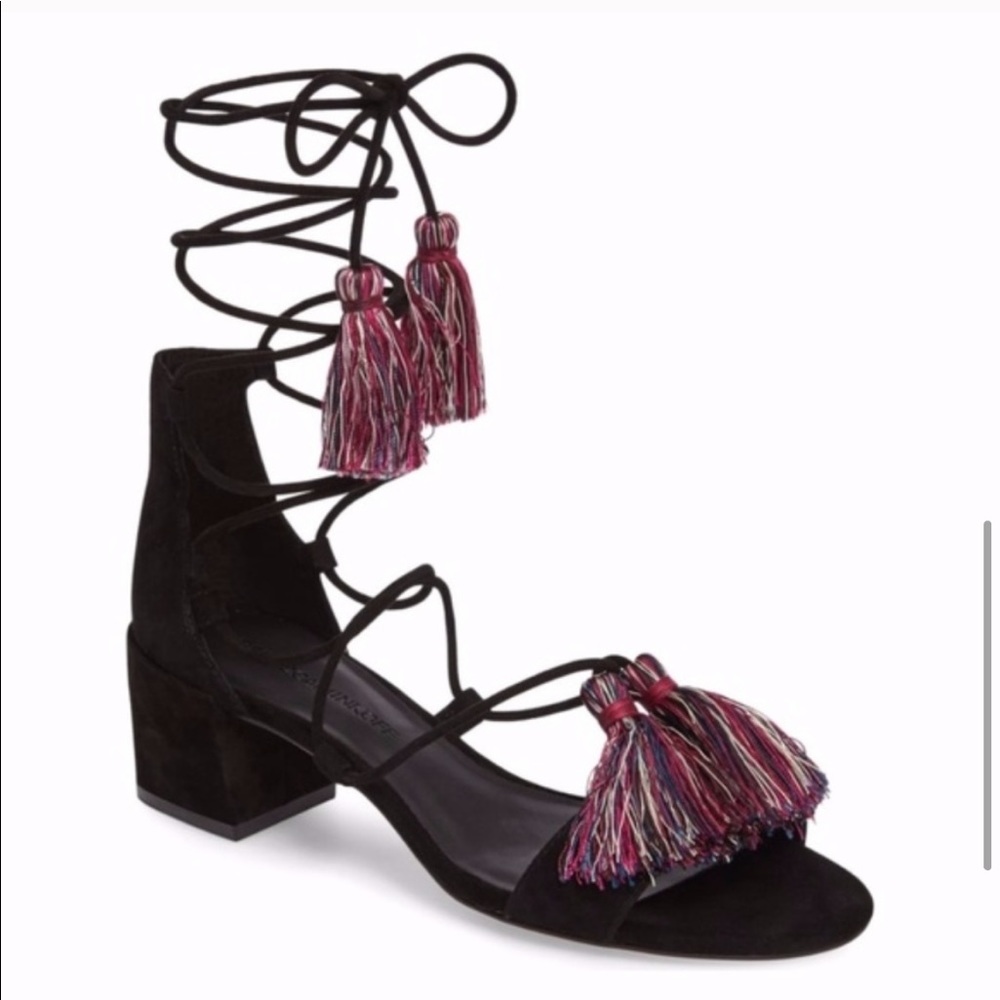 Rebecca Minkoff Pompom Strappy Sandals
